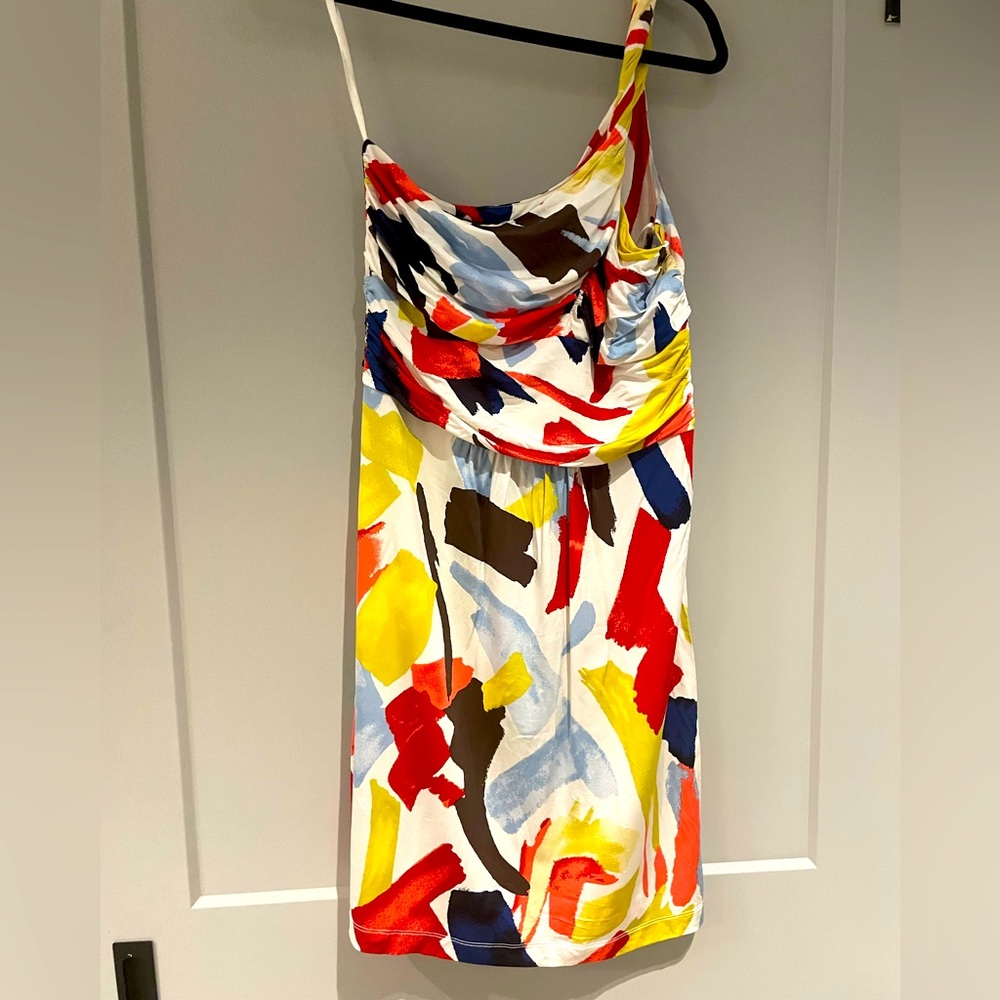 NEW BCBG Poppy Multi One Shoulder Cocktail Dress - M